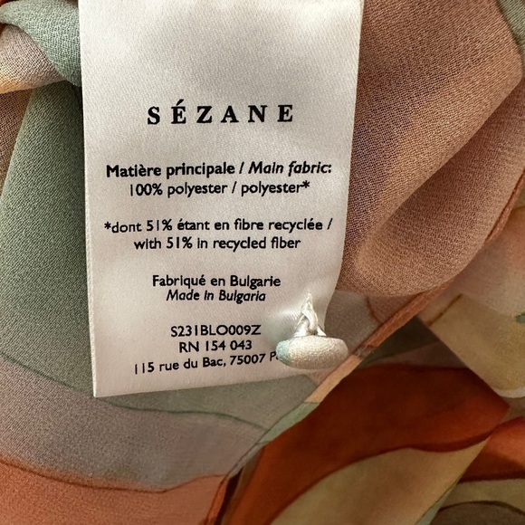 SÉZANE Solange Blouse Size 38 US 6 - Picture 7 of 7